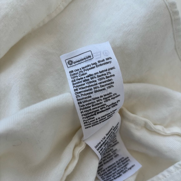 & Other Stories Women's Cream Embroidered Overlay Blouse Floral Eyelet Size 12 - Picture 8 of 11